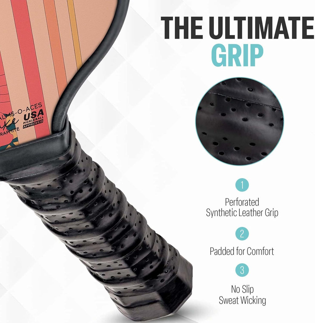 Palms-O-Aces Palas de pickleball de fibra de carbono - Núcleo 16 mm y Aprobadas por USAPA