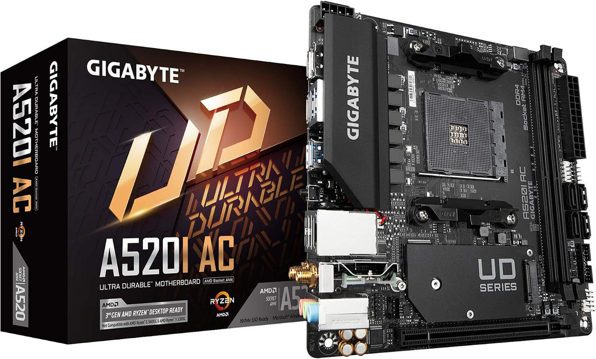 Gigabyte A520I AC (placa base AMD Ryzen AM4\/Mini-ITX\/PWM digital...