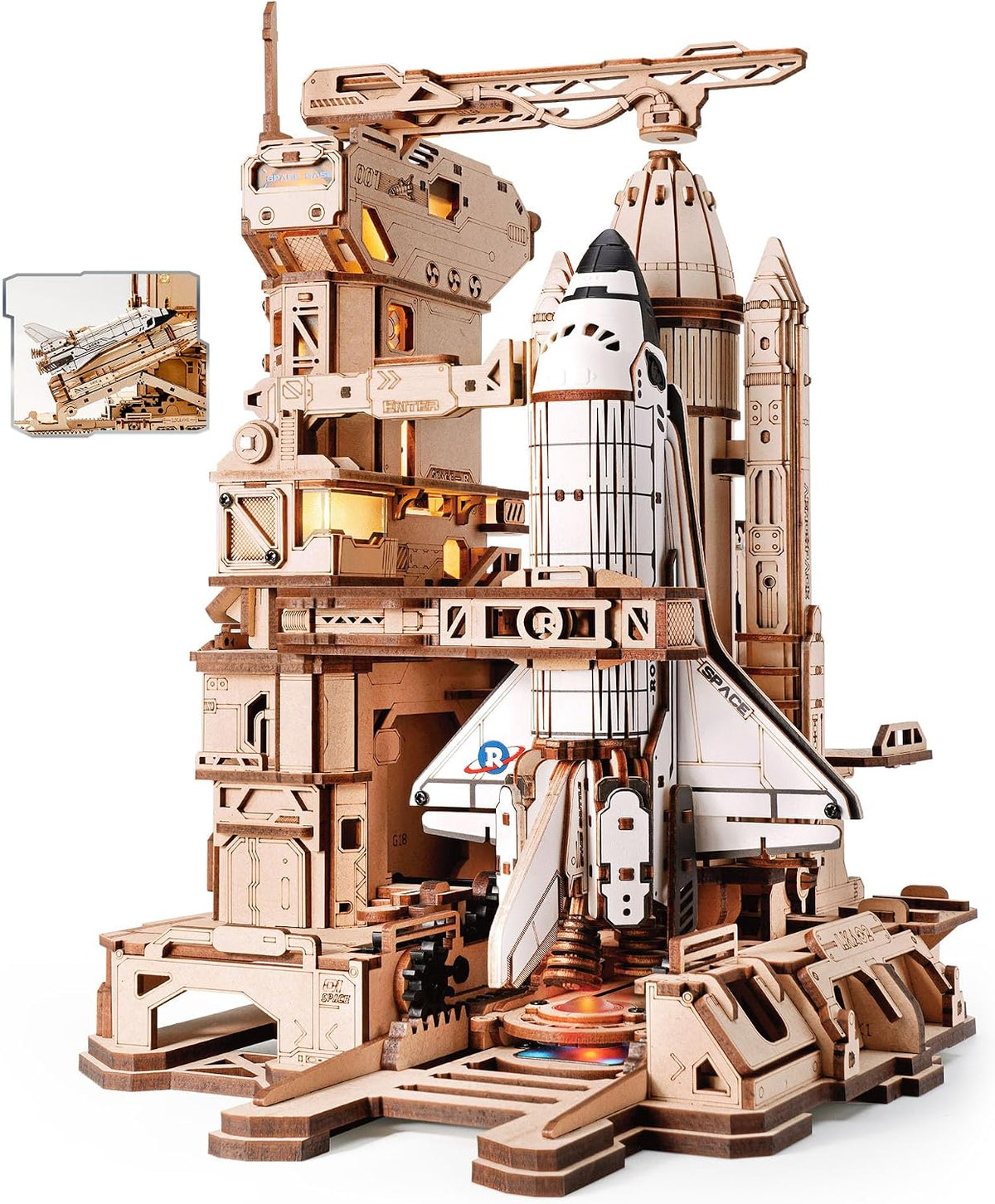 ROKR Space Shuttle 3D Wooden Puzzles para Adults Moving Building Model