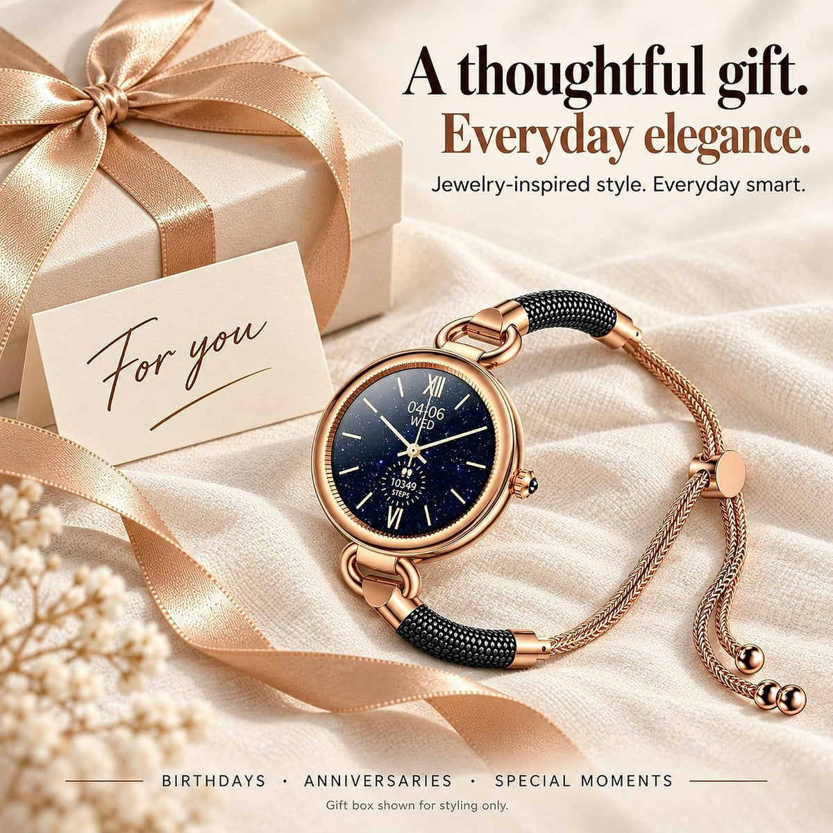 GBOOWIN - Relojes inteligentes para mujer, AMOLED de 1.19 pulgadas, IP68