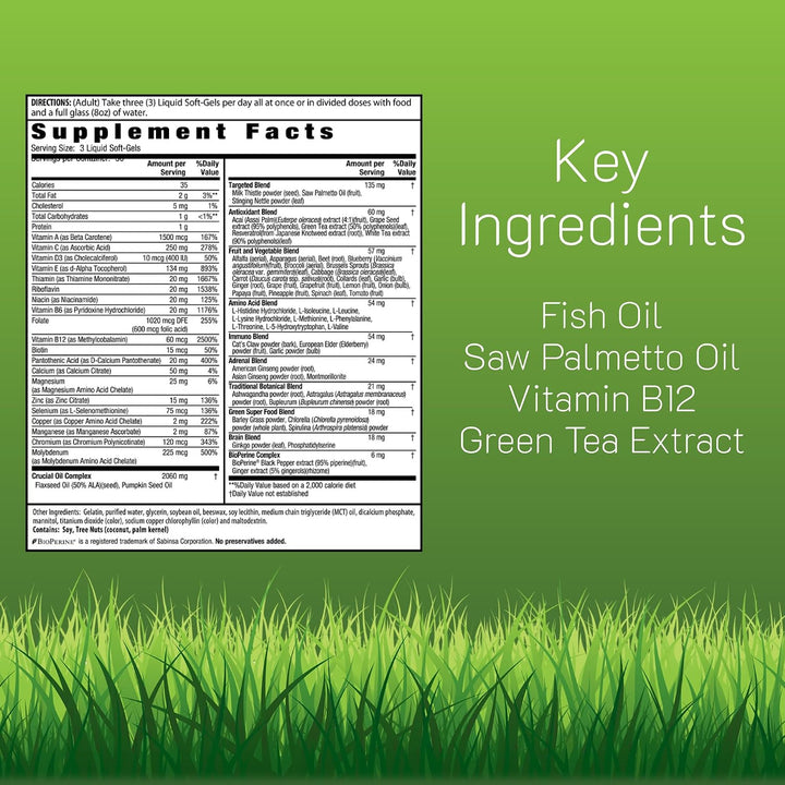Irwin Naturals Men's Living Green Liquid Gel Multi - 70 nutrien...