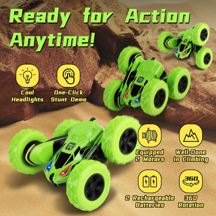 Threeking Rc Stunt Car Automóvil de acrobacias con control remoto,...
