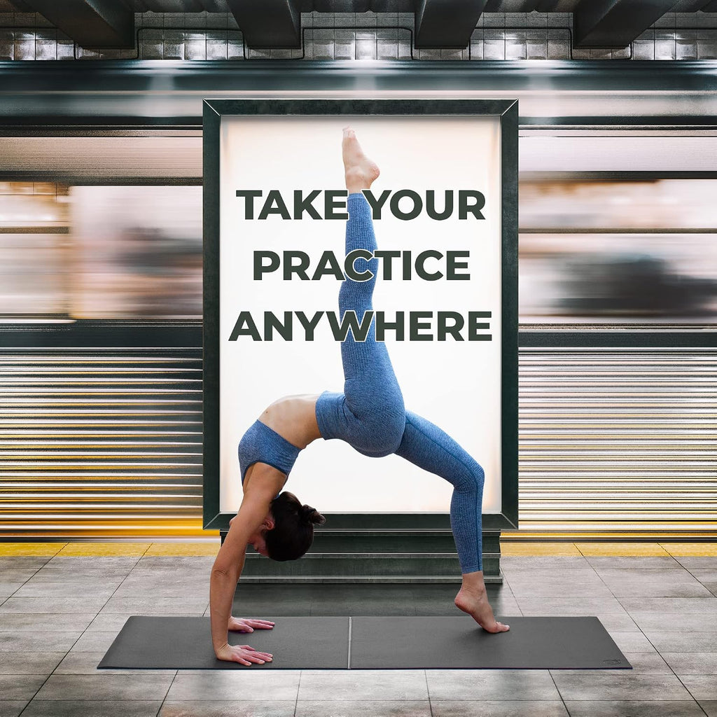 Koru Alfombrilla de yoga plegable y enrollable, diseño patentado, alternativa más limpia a las esterillas de yoga tradicionales, 0.236 pulgadas de grosor, 7P libre, certificado SGS, 68 x 24 pulgadas
