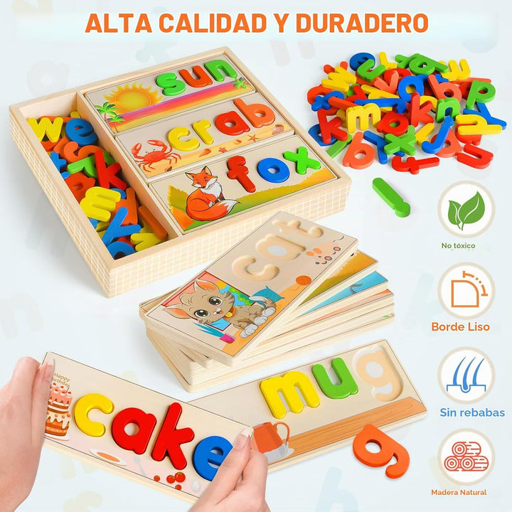 Juguetes de aprendizaje para niños de 3 años, rompecabezas del alfa...