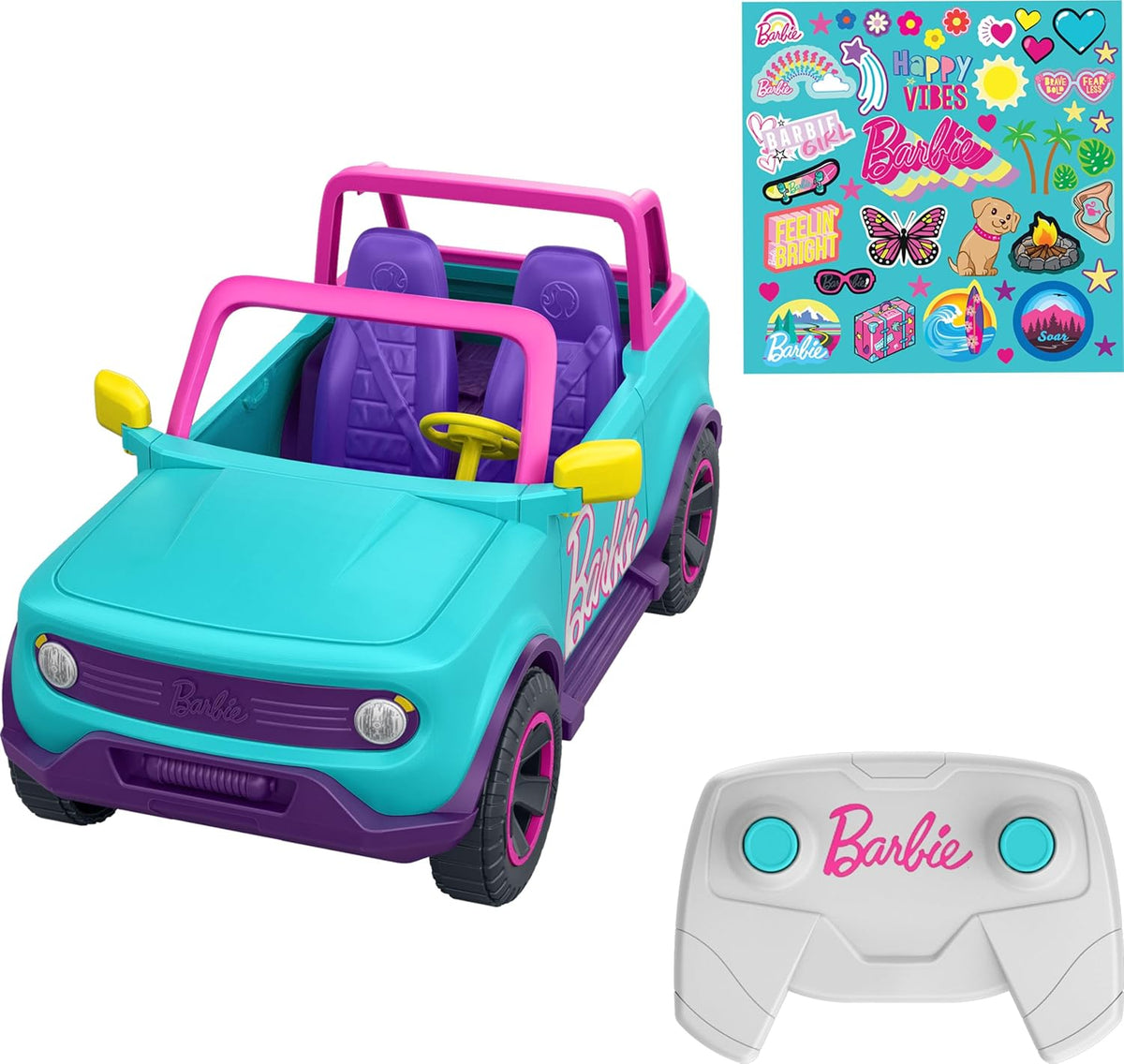 Barbie Hot Wheels RC SUV vehículo rosa con control remoto