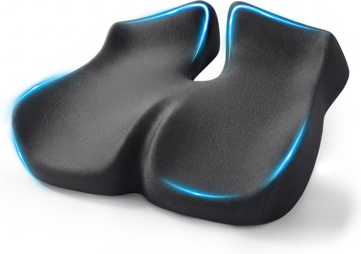 Lámpara Cojín de asiento extra grande para el dolor de ciática y coxis – Alivio de la presión Cojín de coxis para silla de oficina, asiento de coche, silla de ruedas y sentado largo – Almohada para aliviar el