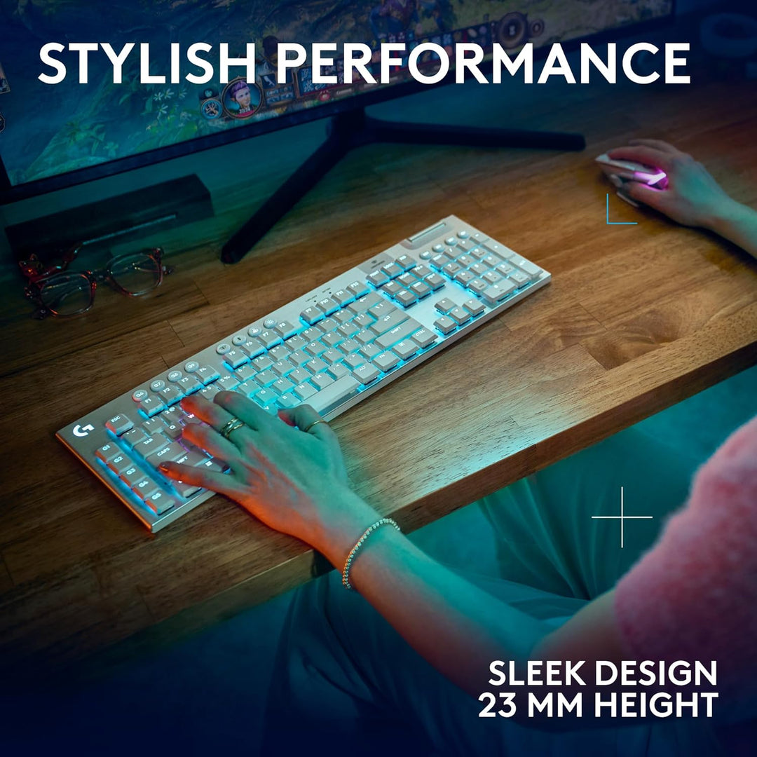 Logitech G915 X Lightspeed Teclado mecánico inalámbrico para juegos...
