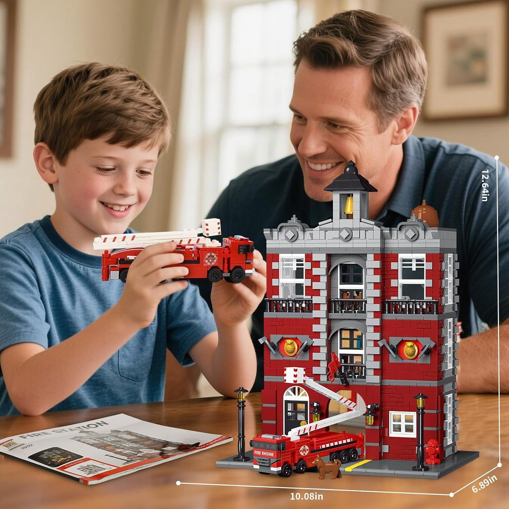 HSANHE - Juego de construcción de rescate de bomberos de la ciudad, compatible con bloques de construcción de camiones de bomberos, regalos de cumpleaños para niños y adultos (1823 piezas)