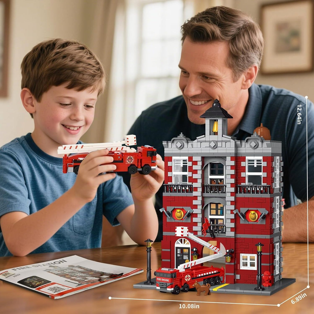 HSANHE - Juego de construcción de rescate de bomberos de la ciudad, compatible con bloques de construcción de camiones de bomberos, regalos de cumpleaños para niños y adultos (1823 piezas)