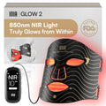 INIA Máscara de terapia de luz roja para cara, 4 modos de luz con NIR de 850 nm, Negro