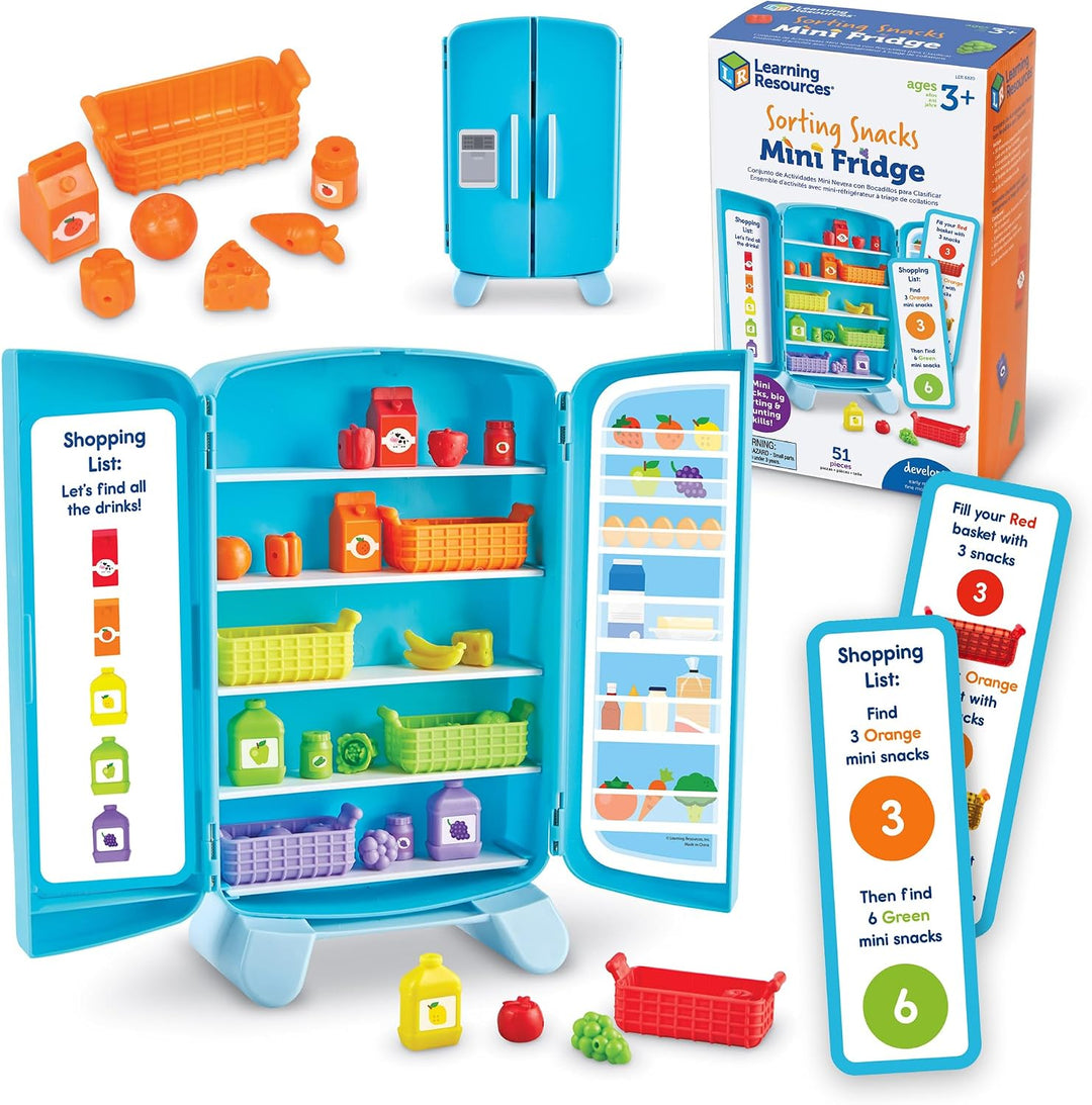 Learning Resources Sorting Snacks Mini Fridge - Comida de juguete,...