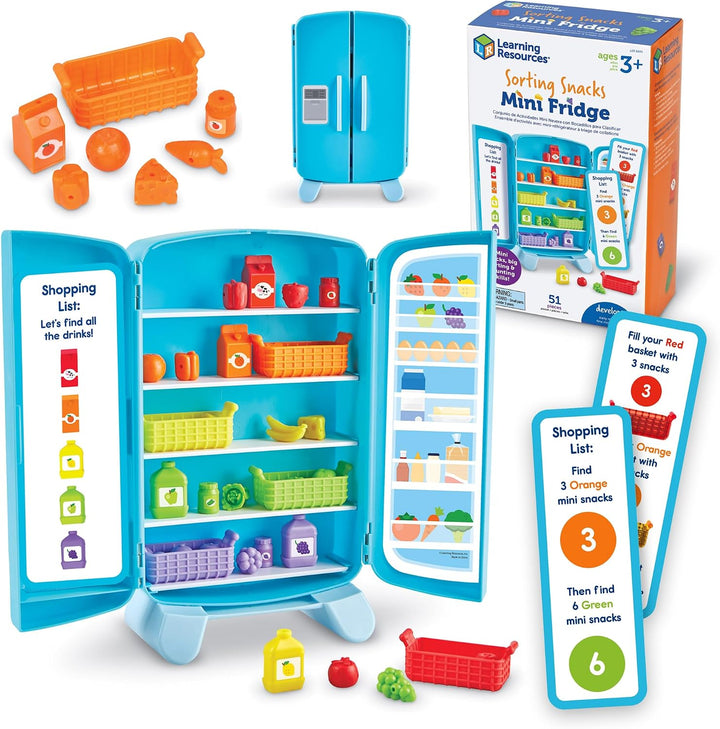 Learning Resources Sorting Snacks Mini Fridge - Comida de juguete,...