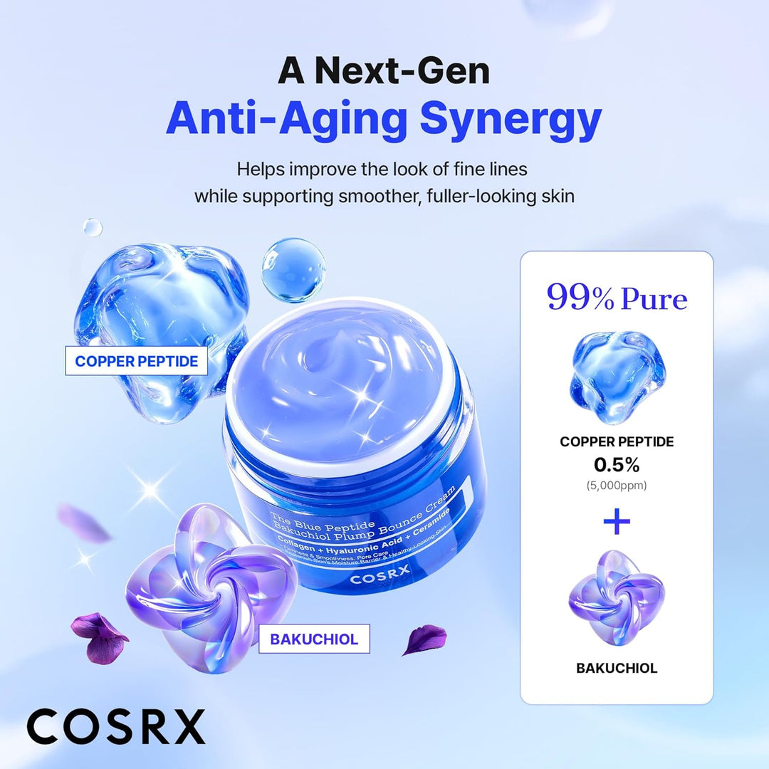 COSRX Crema Bakuchiol con péptido de cobre azul, GHK-Cu, 5 péptidos...