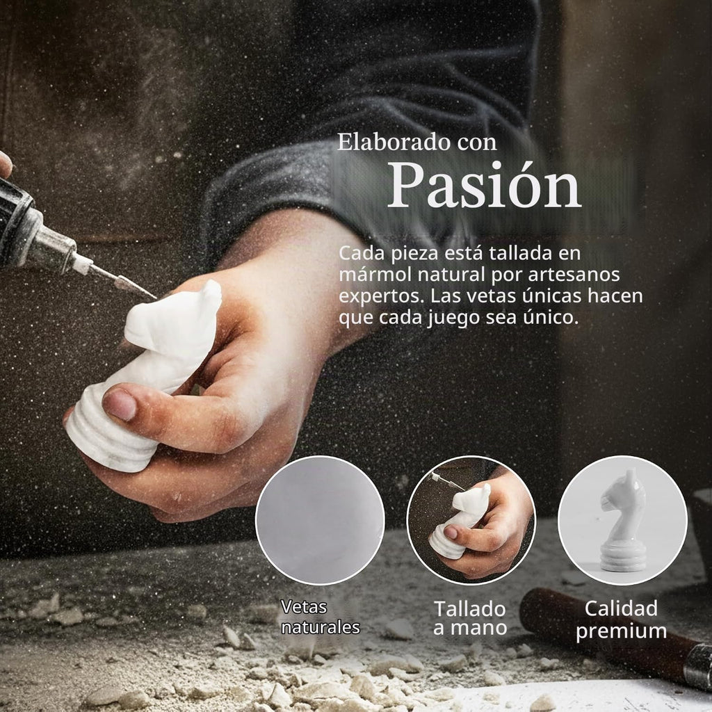 Radicaln Juego de ajedrez de mármol de 15 pulgadas, juego de mesa y ajedrez