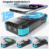Banco de energía solar de 49800 mAh con manivela y 4 cables, cargad...