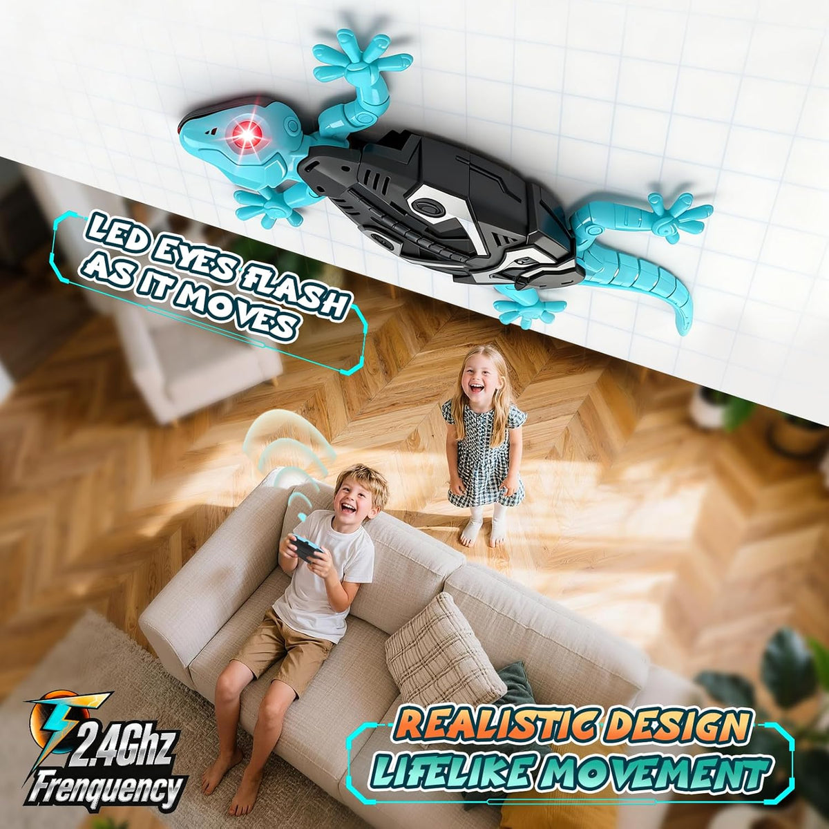 KETIEE RC Wall Crawler Gecko: Juguete de Gecko de escalada de pared para