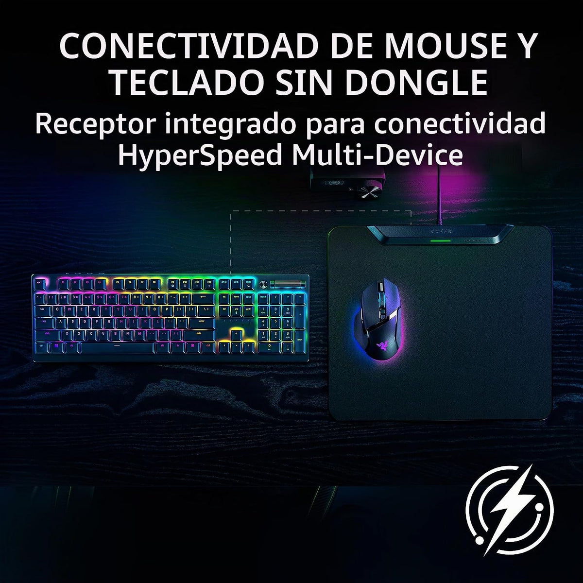 Razer HyperFlux V2 - Alfombrilla y disco de carga inalámbrica para juegos