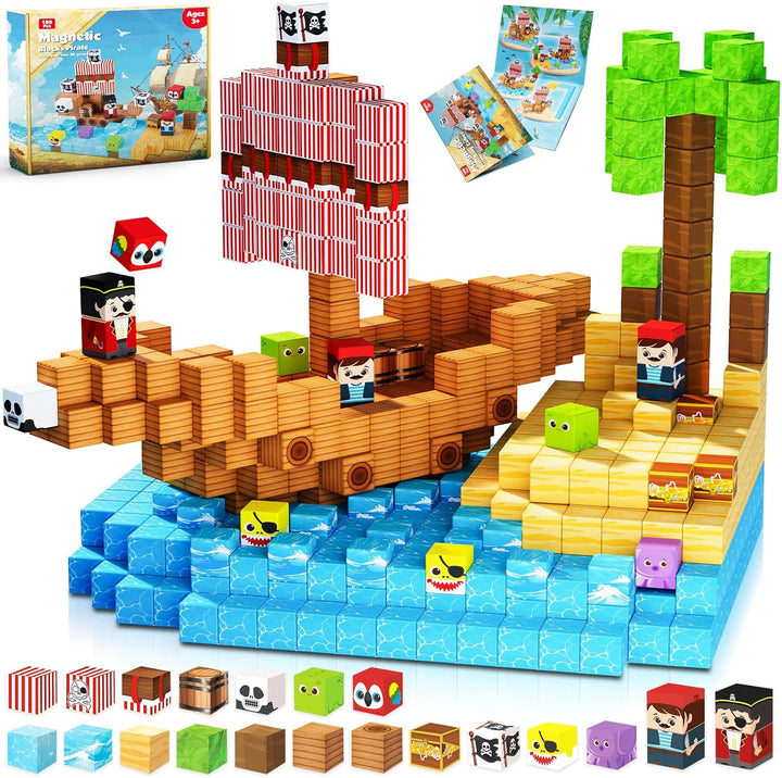 ToyUnited Bloques magnéticos \u2013 Juego de 100 piezas de construc...