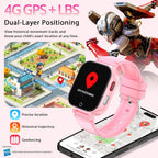 Transformers Reloj Inteligente para Niños 4G, Teléfono, GPS, Llamadas de Video, a Prueba de Agua - Rosa