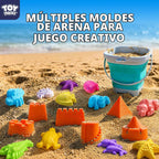 TOY Life Juego de 23 piezas de arena Ocean Beach, moldes de animales