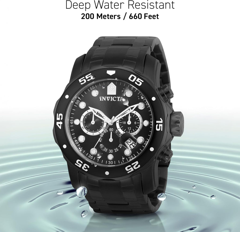 Invicta Pro Diver - Reloj cronógrafo de cuarzo con correa de acero inoxidable, color plateado, modelo 26 0073