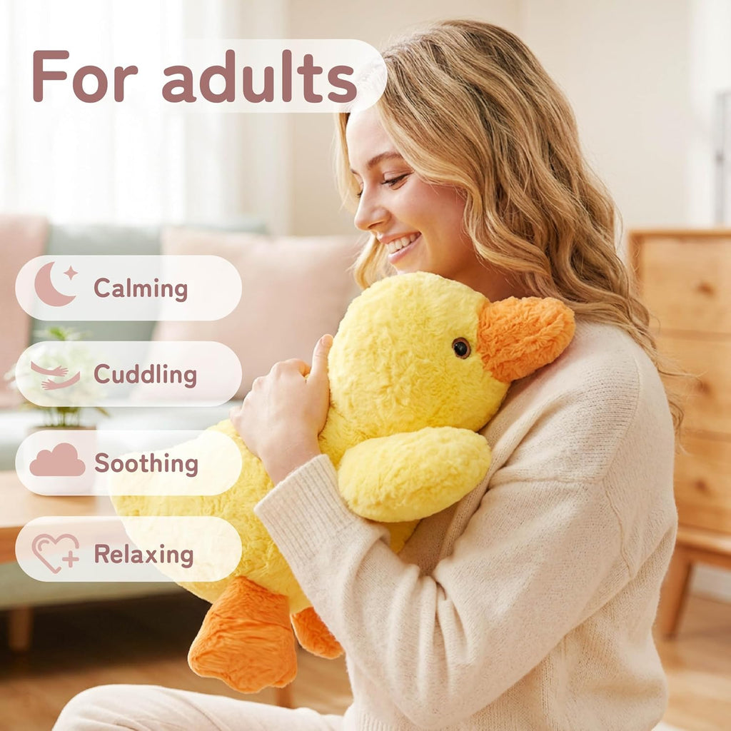 Niuniu Daddy - Animales de peluche con peso, 20 en 3.3 libras, almohada de felpa de pato