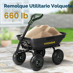 VIVOHOME Carretilla de Jardín Volcador 660 lb con Asa Convertible 2 en 1