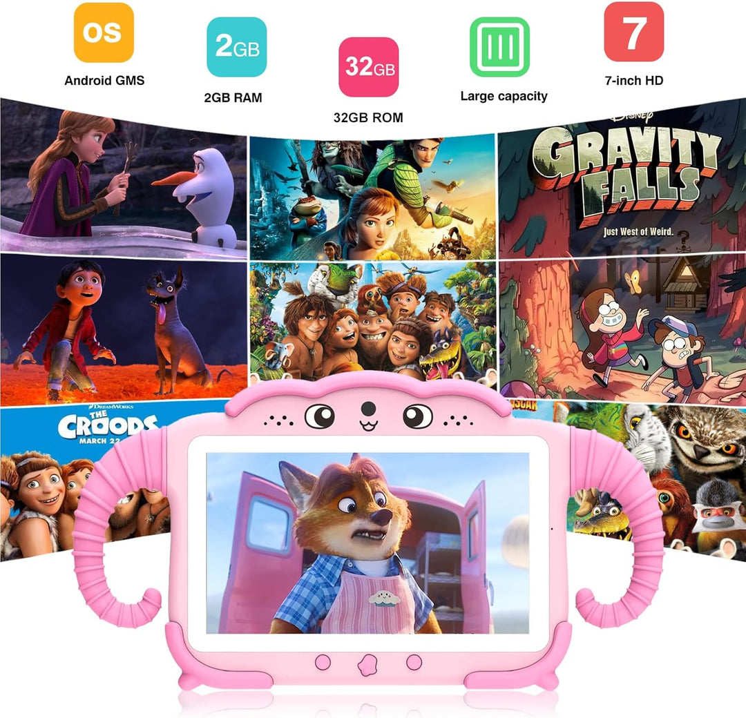 Tableta infantil de 7 pulgadas para niños de 3 a 7 años, tableta pa...