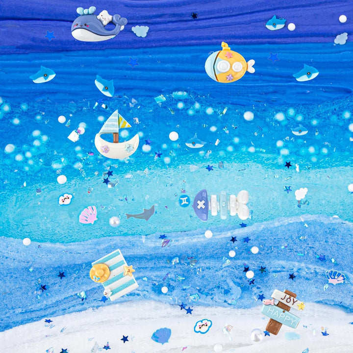 Paquete de 6 slimes, kit de slime azul, slime de nube de mantequill...