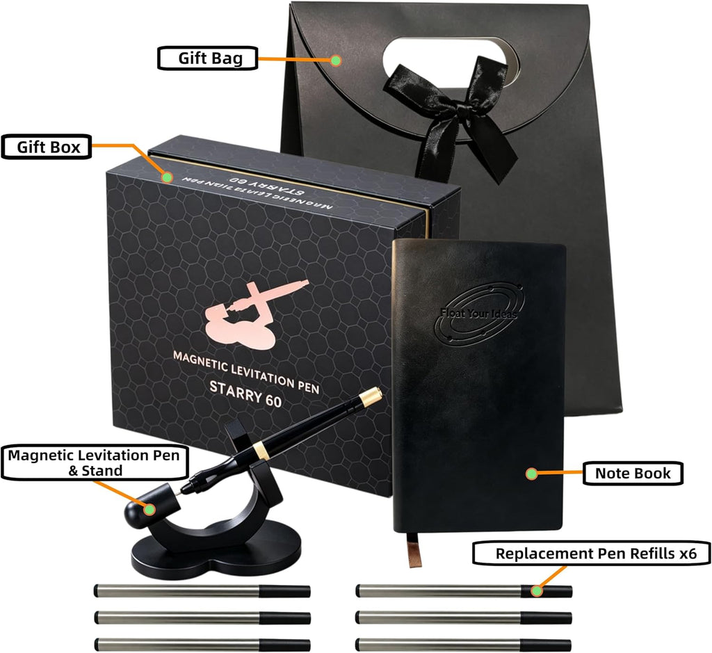 Bolígrafo de levitación magnética, bolígrafo flotante antigravedad de metal para aliviar el estrés, juego de regalo de decoración de escritorio de oficina para hombres, papá, jefe