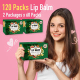 AZEN Paquete de 120 bálsamos labiales, bálsamo labial natural a gra...