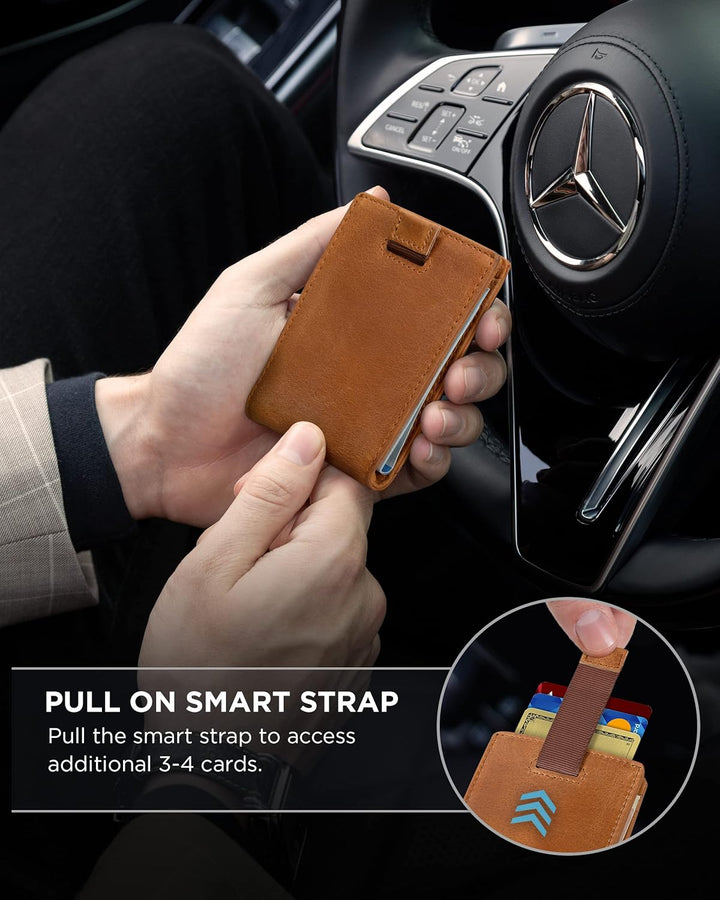 SERMAN BRANDS RFID Blocking Slim Bifold Genuine Leather Minimalist...