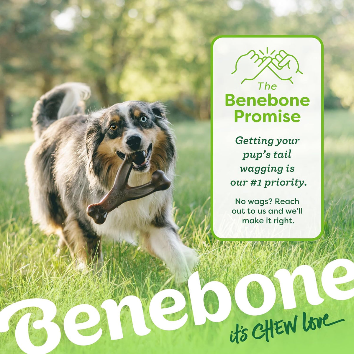 Benebone Wishbone - Juguete masticable duradero para perros para masticadores agresivos, fabricado en Estados Unidos, gigante, sabor a tocino real