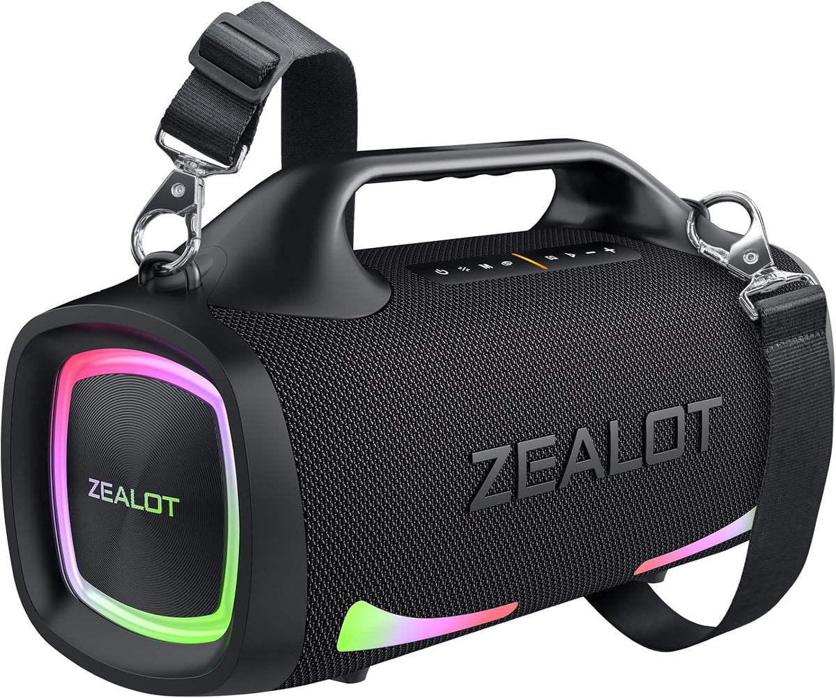 ZEALOT - Altavoz Bluetooth, altavoces de sonido de pico de 150 W inalámbricos, doble emparejamiento, XBass, 24000 mAh, ecualizador, carga rápida, altavoz portátil impermeable para exteriores, para