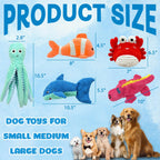 Dog Squeak Toys para Aggressive Chewers, Crinkle Puppy Chew Toys