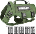 Arnés tipo chaleco para perro de servicio para perro grande, chaleco táctico MOLLE con 10 parches para mascotas, arnés resistente sin tirones para entrenamiento y caminatas