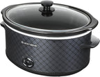 West Bend Olla de cocción lenta manual de 6 cuartos estilo cerámica con olla de cerámica ovalada apta para lavavajillas y tapa de vidrio, dos configuraciones de temperatura más función mantener