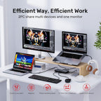 Unitek Conmutador KVM USB C 2 Computadoras 1 Monitor con entrega de energía