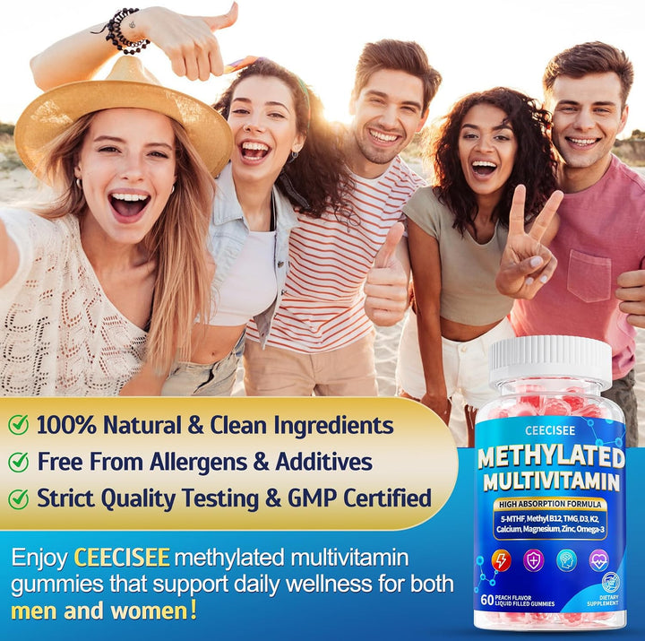 Ceecisee Gomitas multivitamínicas metiladas para adultos: complejo...