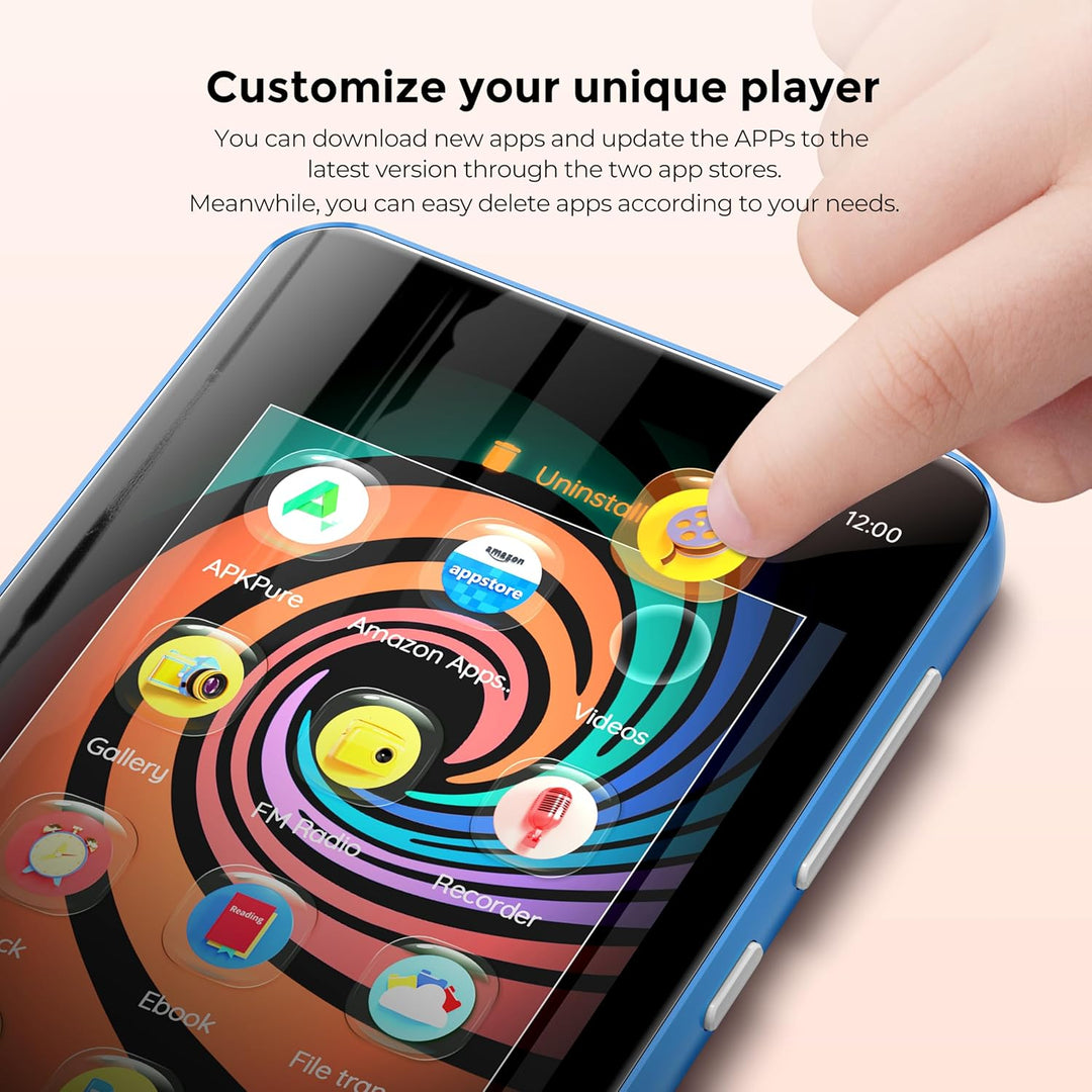 Reproductor de MP3 de 160 GB con Bluetooth y WiFi, reproductor de m...