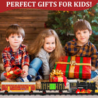 Juego de trenes de tren para niños con humo luces y