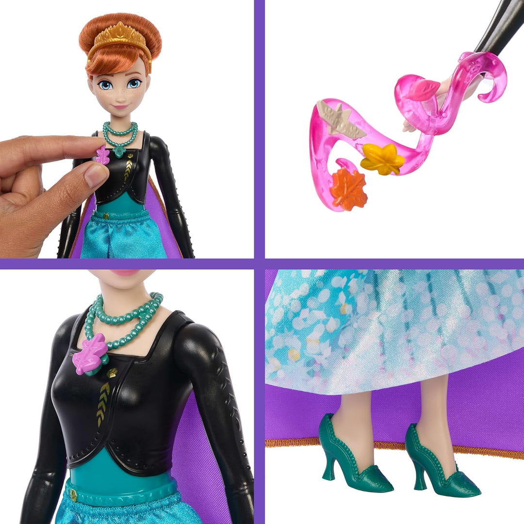 Mattel Disney Frozen Muñeca de moda Anna con accesorios y 8 sorpres...