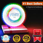 TOSY Flying Disc - 16 Million Colors RGB o 36 LEDs, Extremely Bright, Smart Modes, Camping Essentials para Teens/Kids/Adults/Men/Boys/Girls, Auto Light Up, Rechargeable, Waterproof, 175g