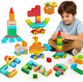Bloques de construcción para niños de 3 a 8 años | Juguete con 4 camiones | Set educativo STEM para niños y niñas | Creaciones infinitas | Regalo de cumpleaños de Navidad (transporte militar)
