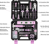 Enventor Juego de herramientas rosas para mujeres, kit de herramien...