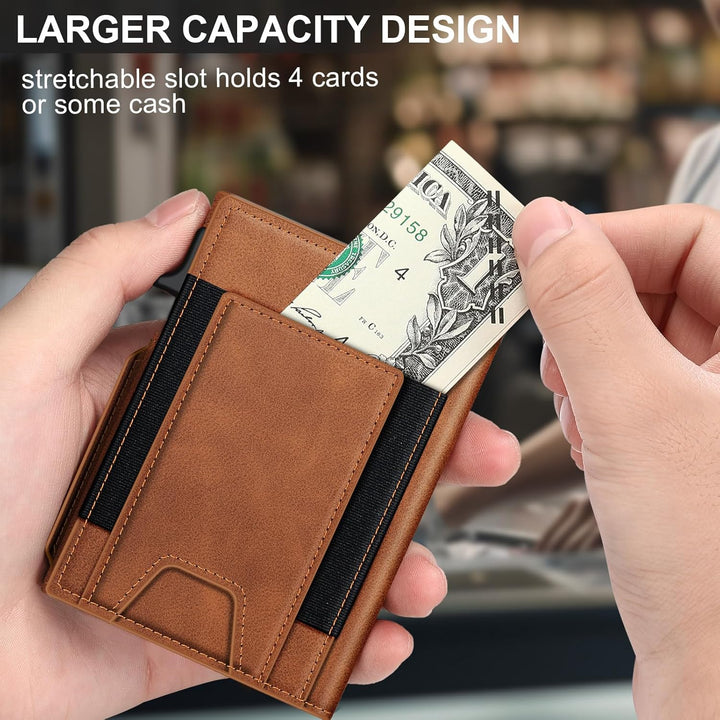 Cartera SEMORID para hombres con soporte para tarjetas desplegable...
