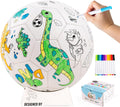 EVERICH TOY Pinta Tu Propio Balón de Fútbol, Regalo de Fútbol de Dinosaurio para Niños y Niñas