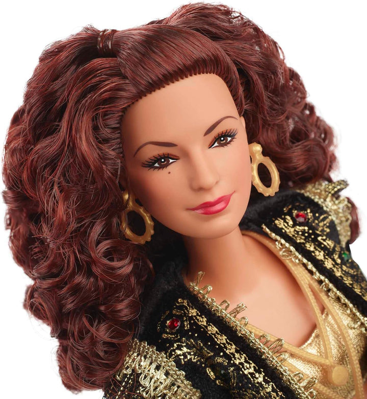 Barbie Signature Gloria Estefan Muñeca en oro y negro Moda y acceso...