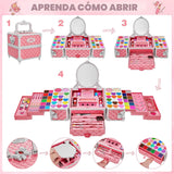 Juego de 99 piezas de maquillaje para niñas, juguetes de princesa,...