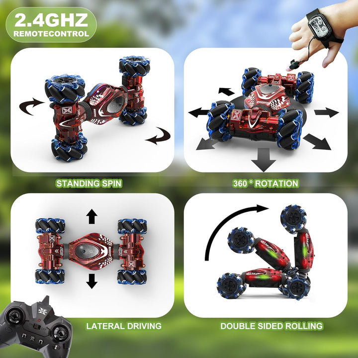 HOSHIPLAY Automóvil a control remoto con gestos 1:24 4WD transforma...